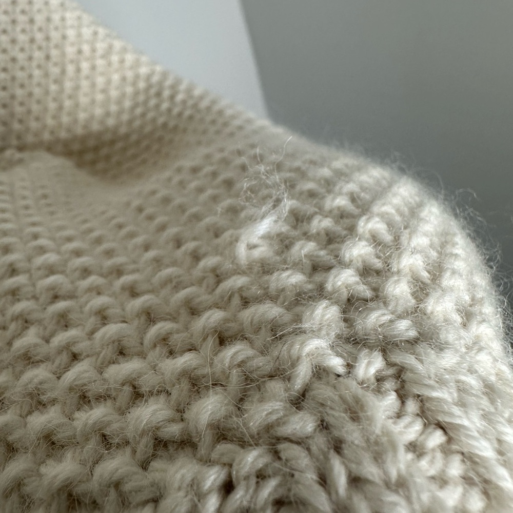 Reformation Ivory Mock Neck Baby Alpaca Cream Knit Sweater - Picture 5 of 8